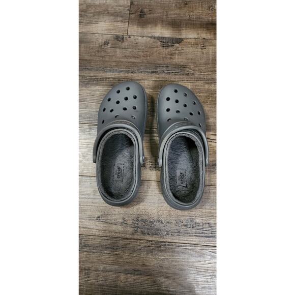 Crocs Classic Lined Grey Clog Size M 7 W 9. Pre-owned Box38 - Picture 1 of 9